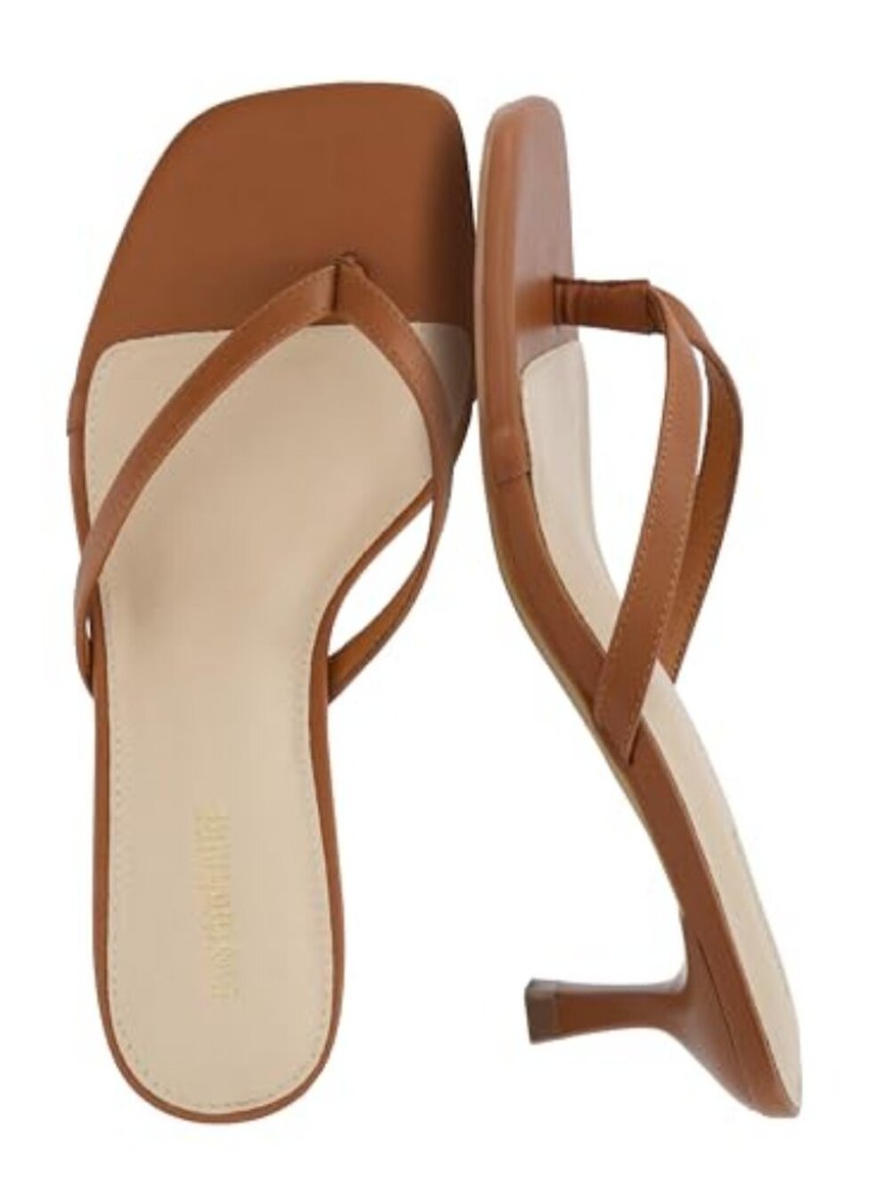 Miami Kitten Heels for Women, Thong Flip Flop Heeled Sandals with Memory Foam